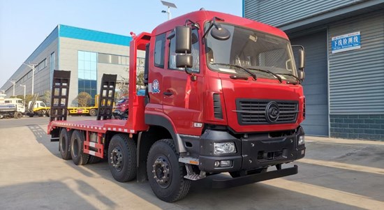 国六程力前四后八平板运输车