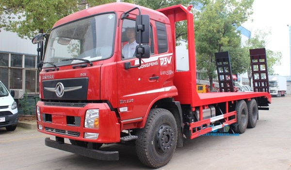 国六东风D3V后八轮平板运输车